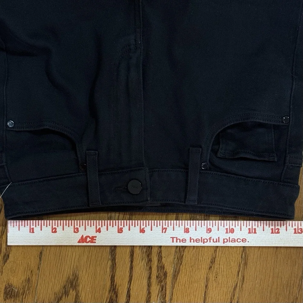 PAIGE‎ Stella High-Rise Straight Jeans Black Overdye Size 24 NWOT Stretch